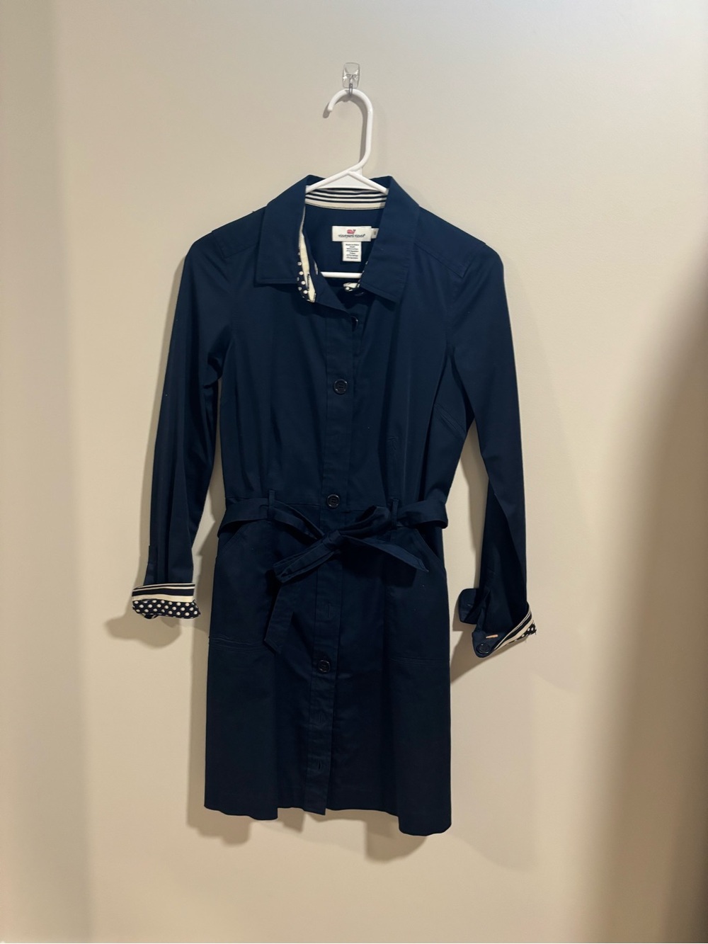 Vineyard vines Navy Button-Front Trench Dress